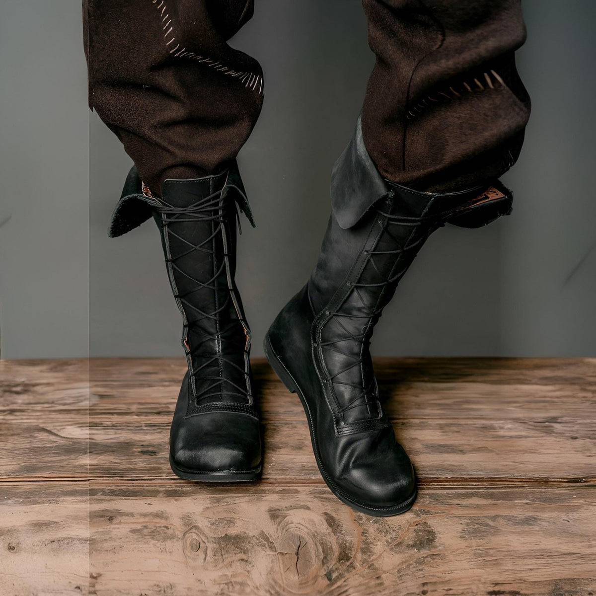 WildKing Herren Vintage Mittelalter Renaissance Stiefel B1540