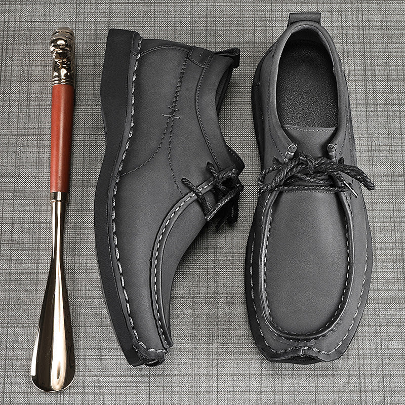 WildKing Herren Erhöhte Leder-Loafers mit Weicher Sohle, Rutschfest und Schnürung B5876