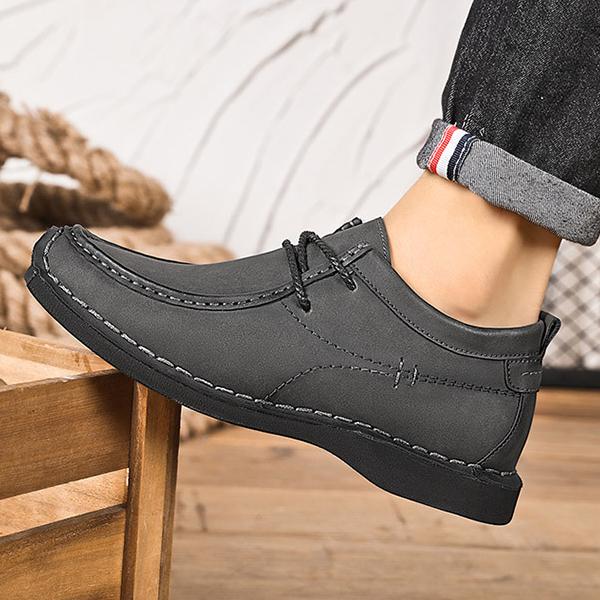 WildKing Herren Erhöhte Leder-Loafers mit Weicher Sohle, Rutschfest und Schnürung B5876