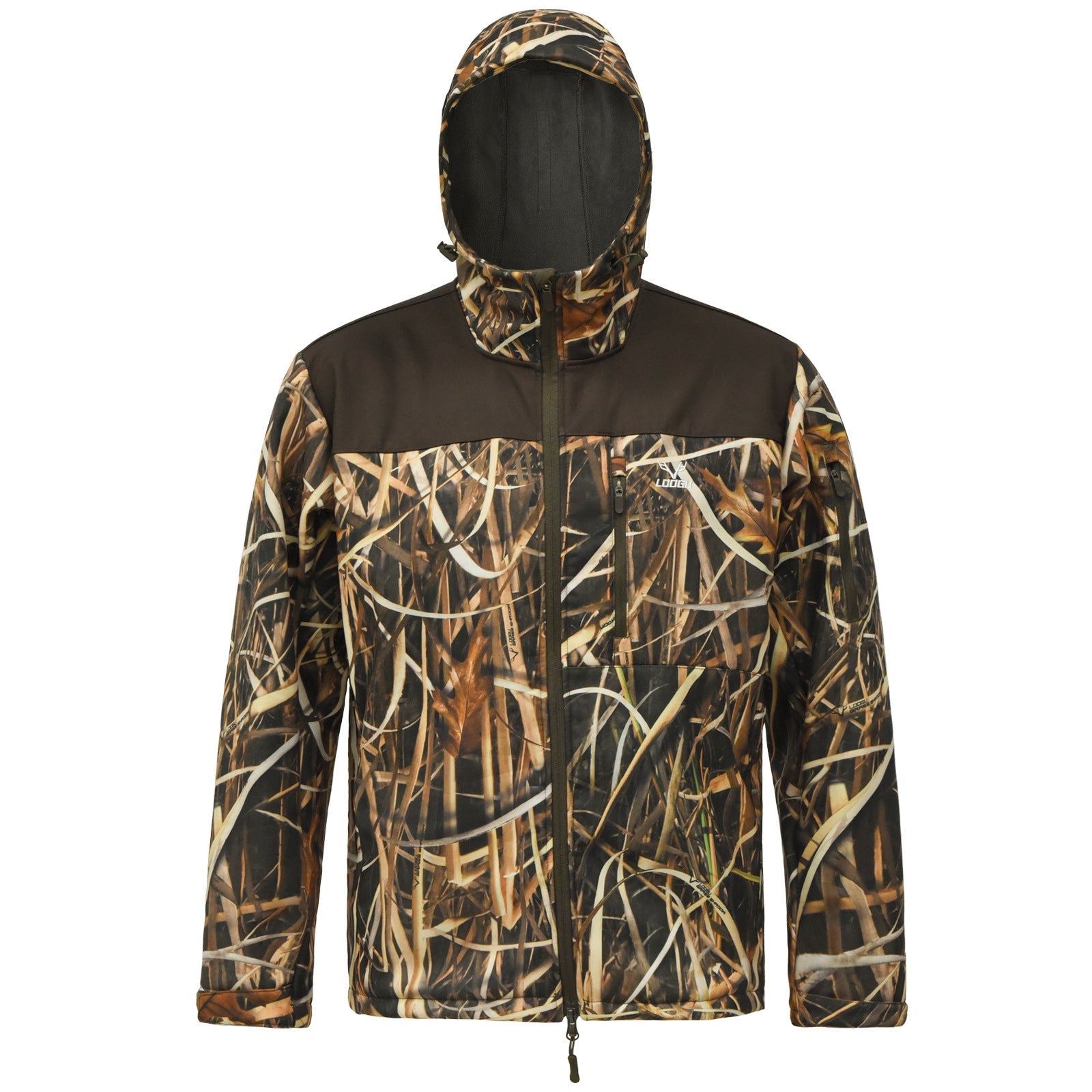 Wildking Herren Camouflage Locker Geschnittene Softshell-Jacke mit Kapuze – Wasserdicht, Antistatisch & Abriebfest – B272