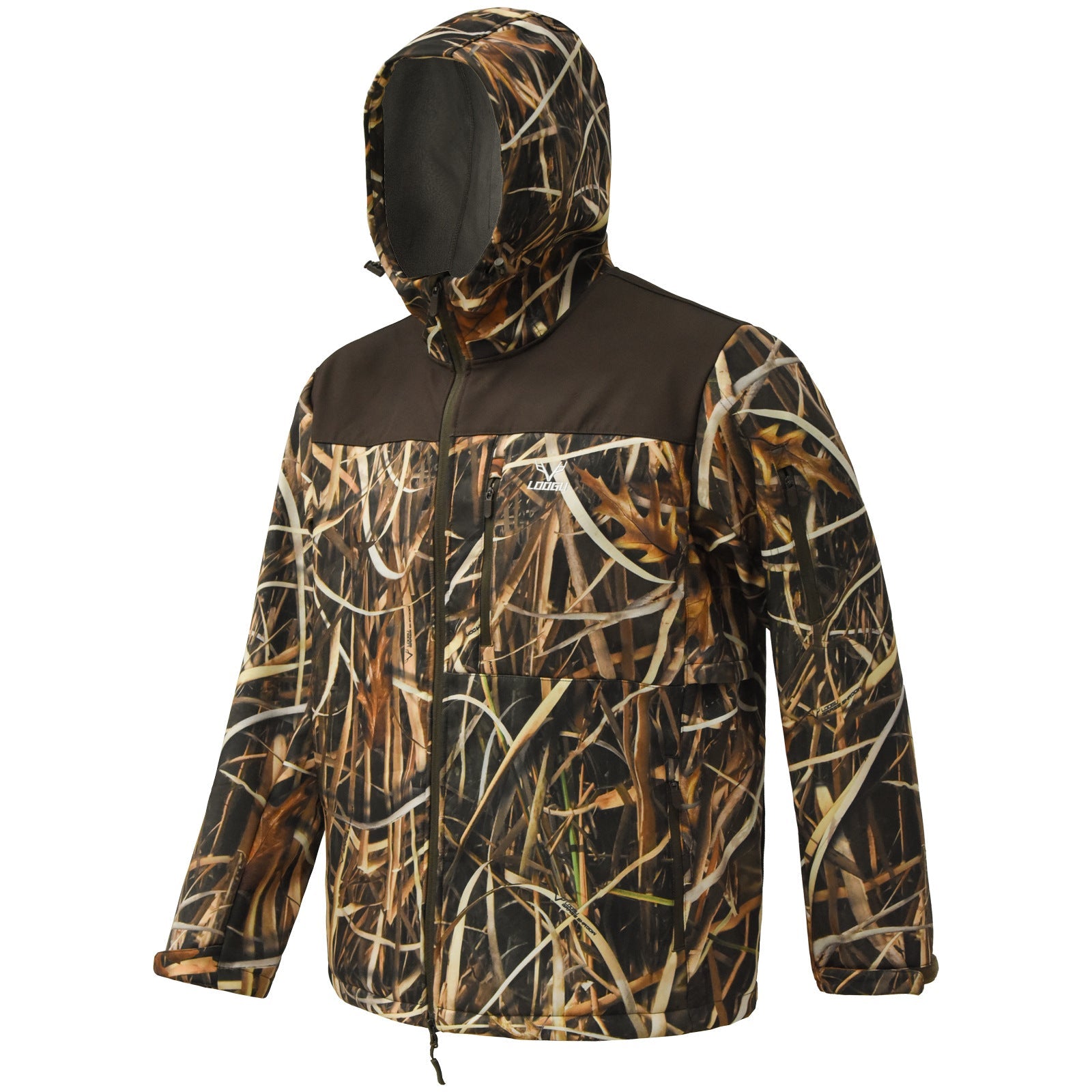 Wildking Herren Camouflage Locker Geschnittene Softshell-Jacke mit Kapuze – Wasserdicht, Antistatisch & Abriebfest – B272