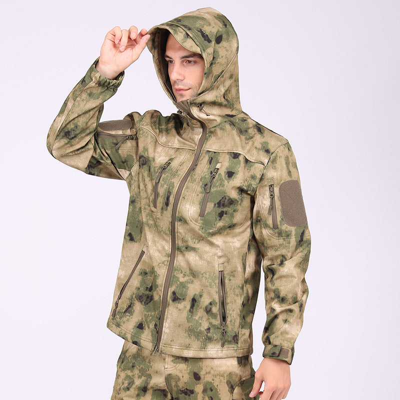 Wildking Herren Camouflage Softshell-Bergsteigerjacke – Wasserdicht & Winddicht – A013-Camo