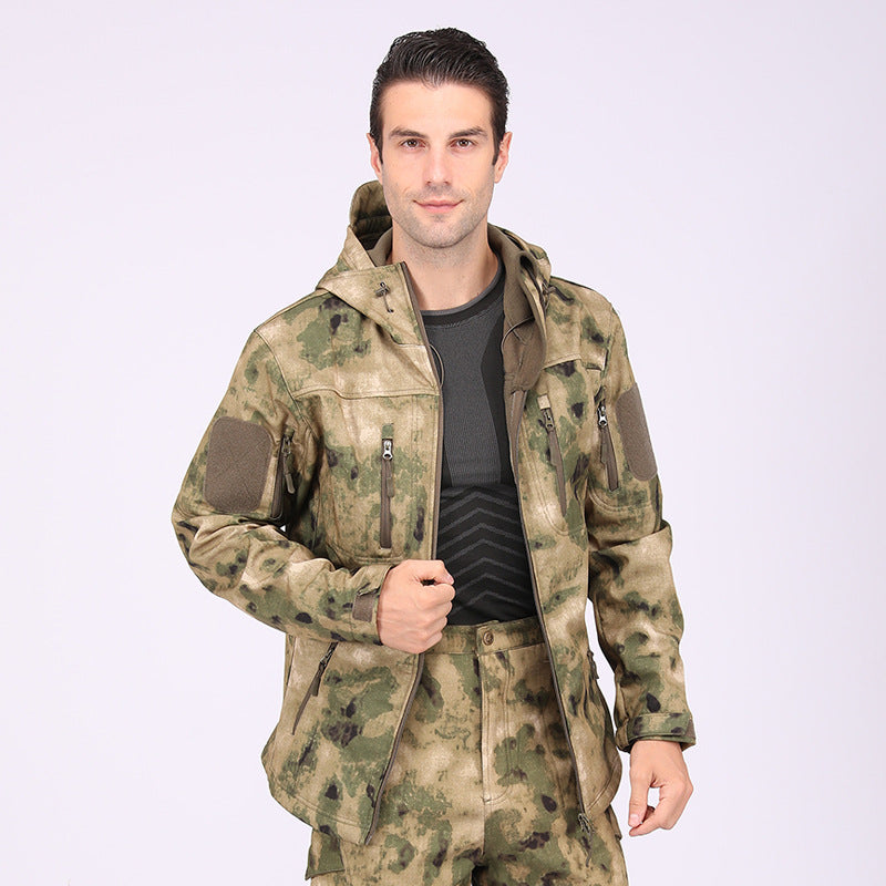 Wildking Herren Camouflage Softshell-Bergsteigerjacke – Wasserdicht & Winddicht – A013-Camo
