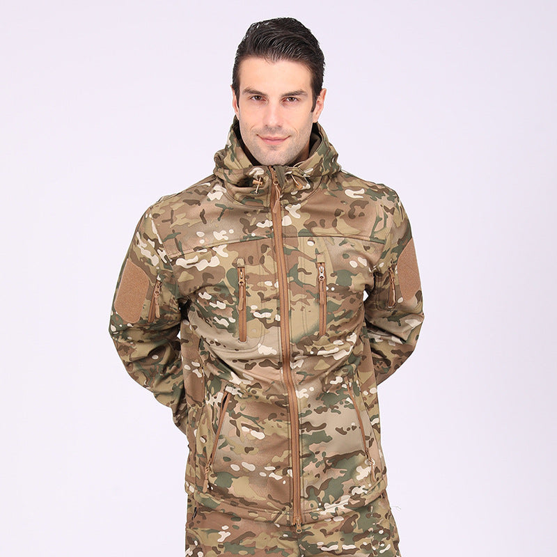 Wildking Herren Camouflage Softshell-Bergsteigerjacke – Wasserdicht & Winddicht – A013-Camo
