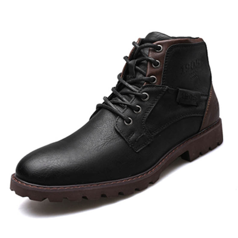 WildKing Herren Leder Schnürstiefel 3998 – Spitzzehe, Knöchelhoch