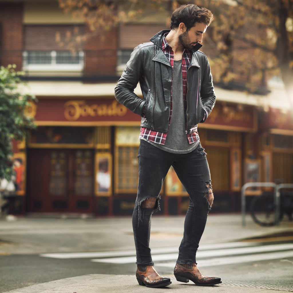 Wildking Herren Klassische Bestickte Western Cowboy Boots 9092 – Rundspitze