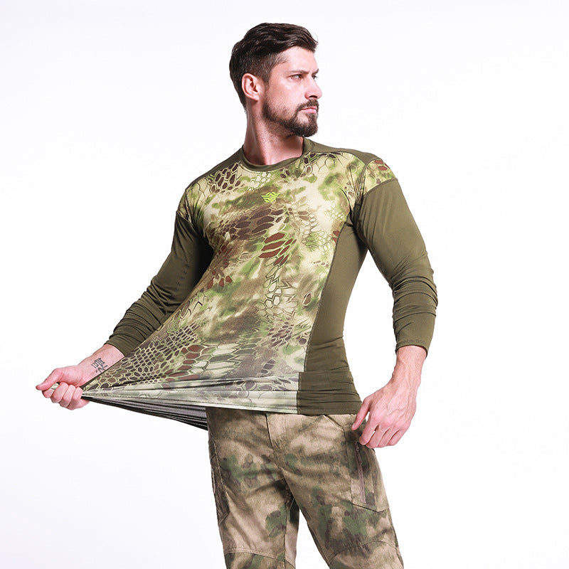 WildKing Herren Tactical Langarmshirt Q1060 – Schnell Trocknend, Camouflage