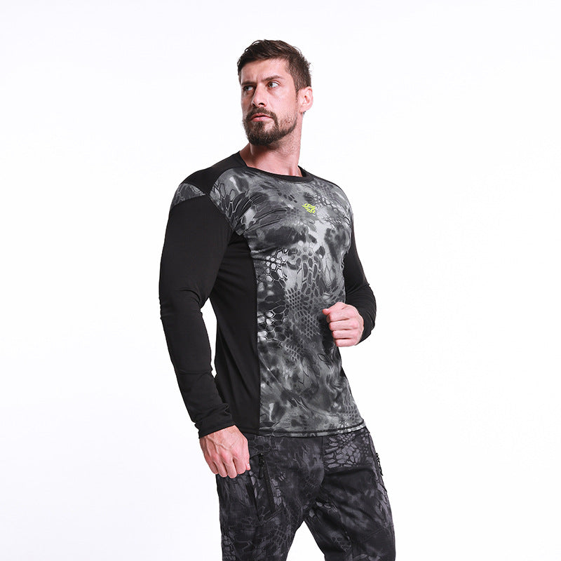 WildKing Herren Tactical Langarmshirt Q1060 – Schnell Trocknend, Camouflage