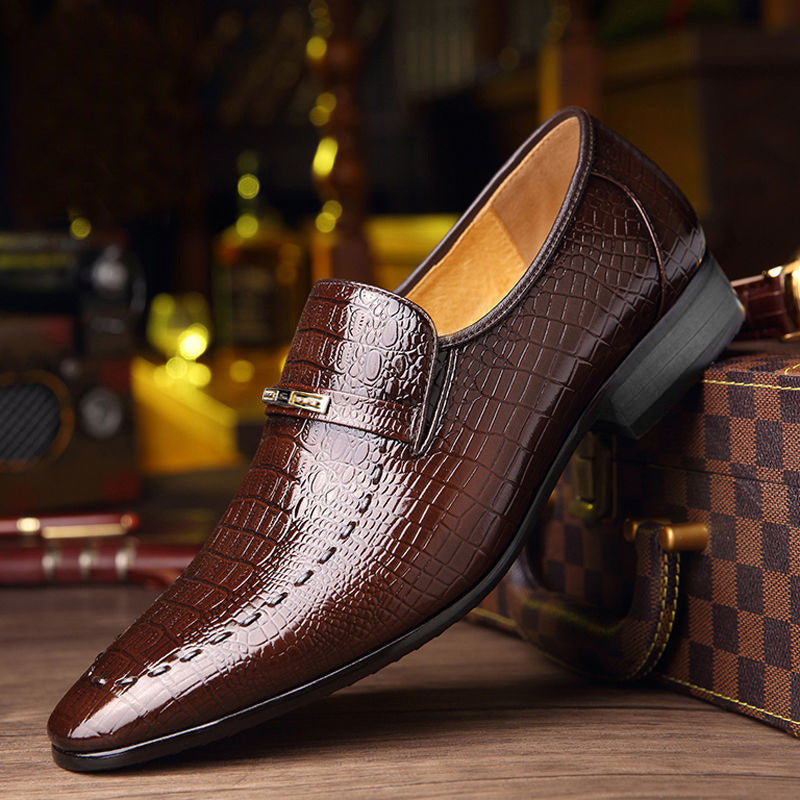 WildKing Herren Business- & Freizeit-Lederschuhe 3195 – Kroko-Prägung, Stilvoll & Bequem