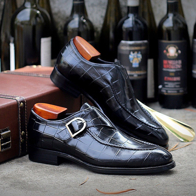 WildKing Herren Dress Oxford Schuhe mit Kappe und Monk Strap B4769