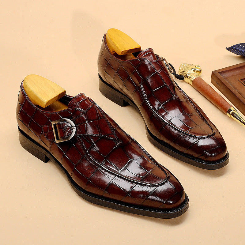 WildKing Herren Dress Oxford Schuhe mit Kappe und Monk Strap B4769