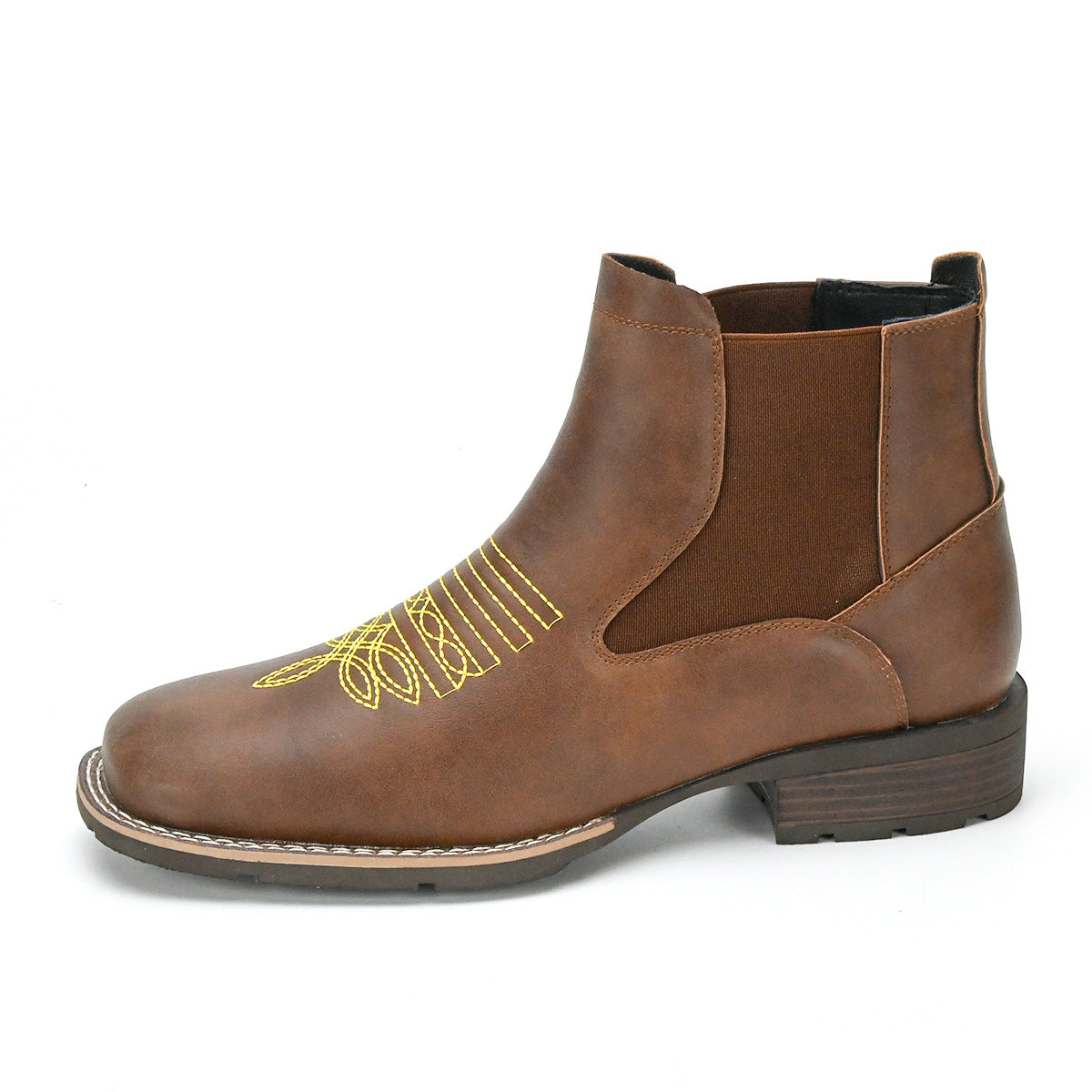 Wildking Herren Bestickte Slip-On Chelsea Boots B3045 – Stilvolle Stiefeletten mit Charakter