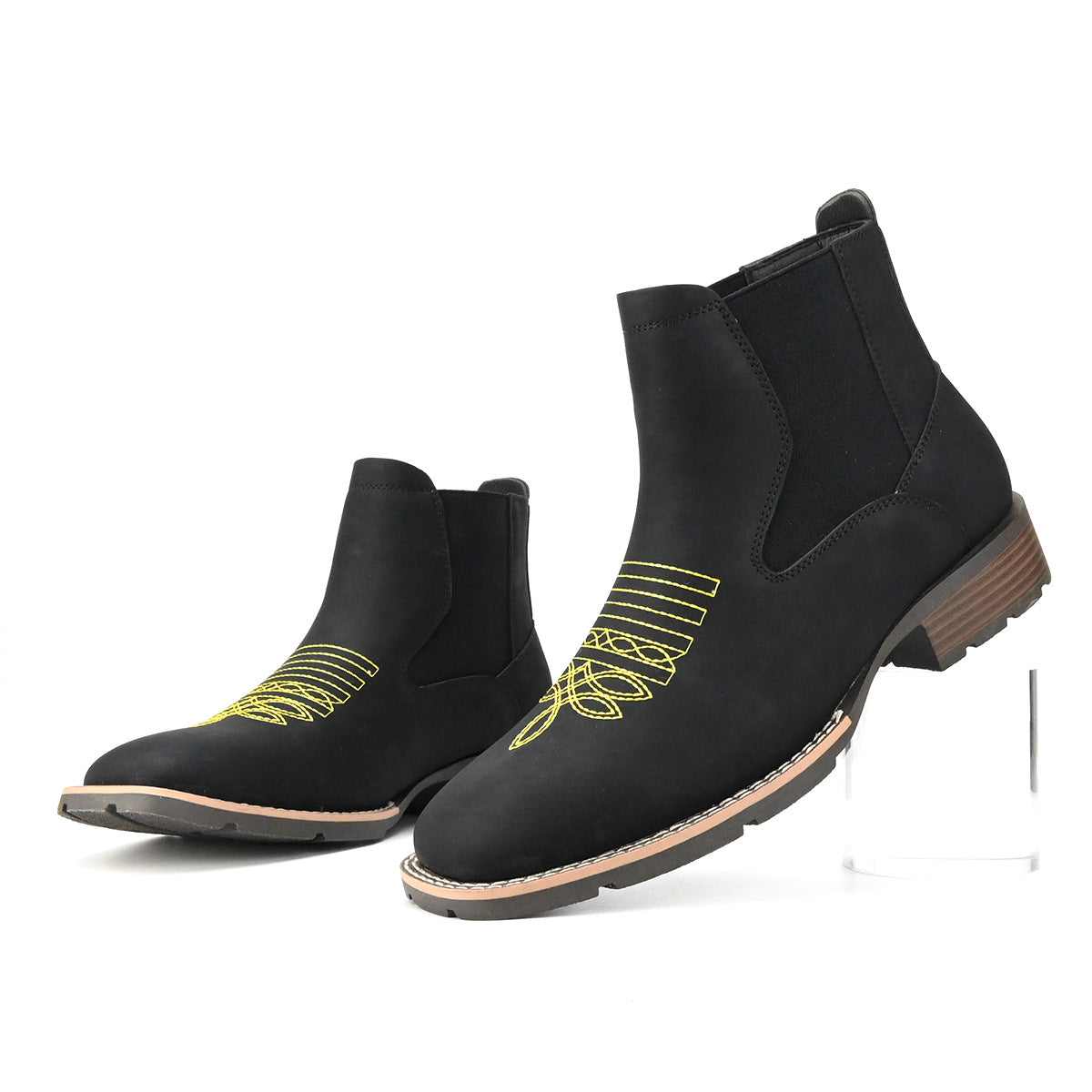 Wildking Herren Bestickte Slip-On Chelsea Boots B3045 – Stilvolle Stiefeletten mit Charakter