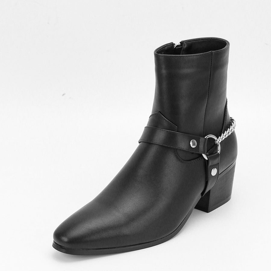 Wildking Herren Fashion Boots – High Heel Chain Chelsea Boots B7003