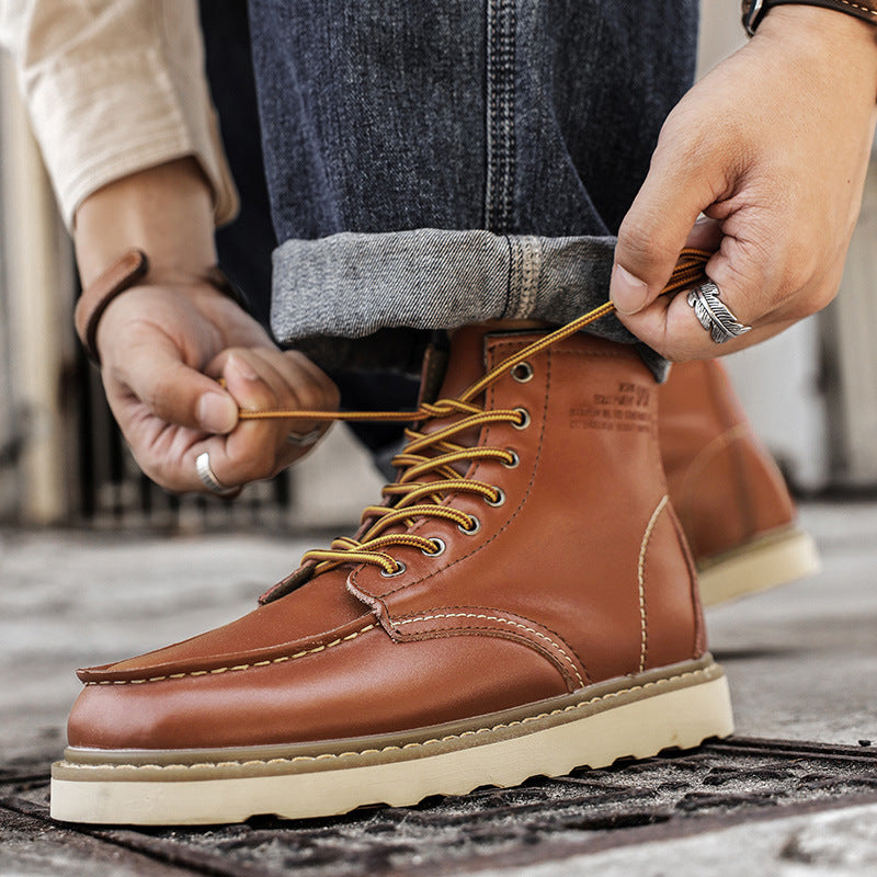 Wildking Herren Martin Boots aus Echtleder im britischen Workwear-Stil C4012