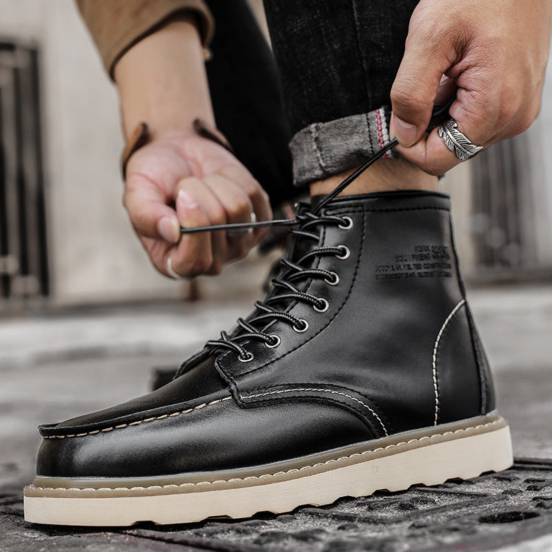 Wildking Herren Martin Boots aus Echtleder im britischen Workwear-Stil C4012