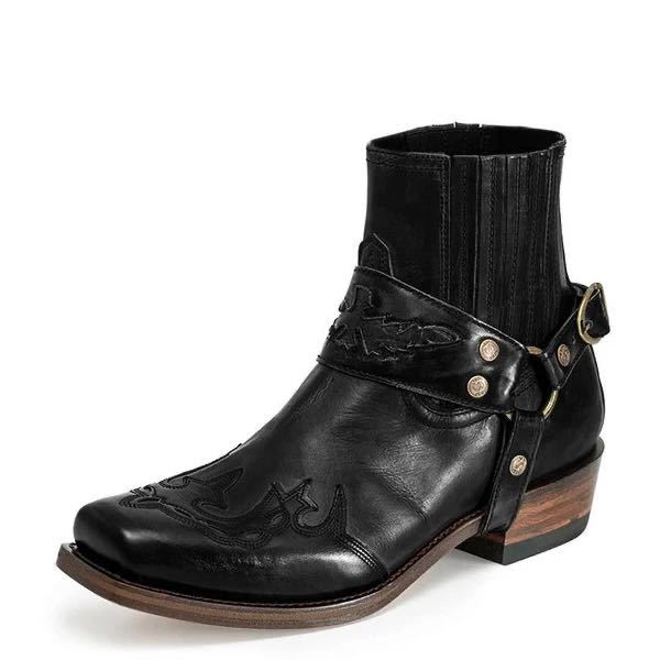 Wildking Herren Handgefertigte Western-Cowboystiefel aus Leder mit Stickerei – Modell 3018-2