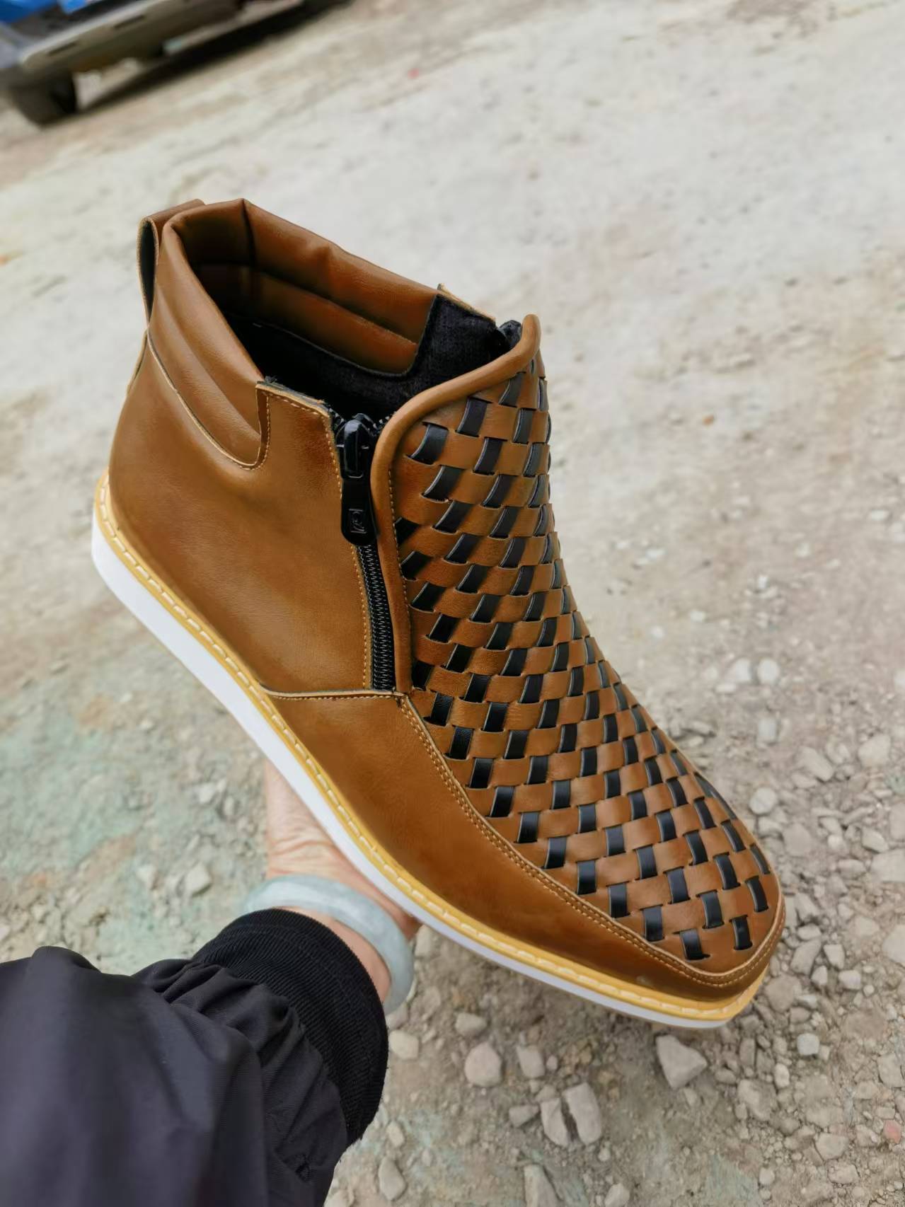 Wildking Herren Handgefertigte Western-Cowboy-Stiefel mit seitlichem Reißverschluss – Modell 1086