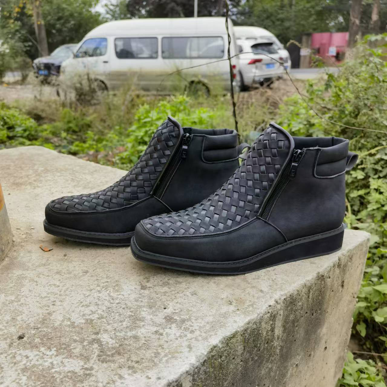 Wildking Herren Handgefertigte Western-Cowboy-Stiefel mit seitlichem Reißverschluss – Modell 1086