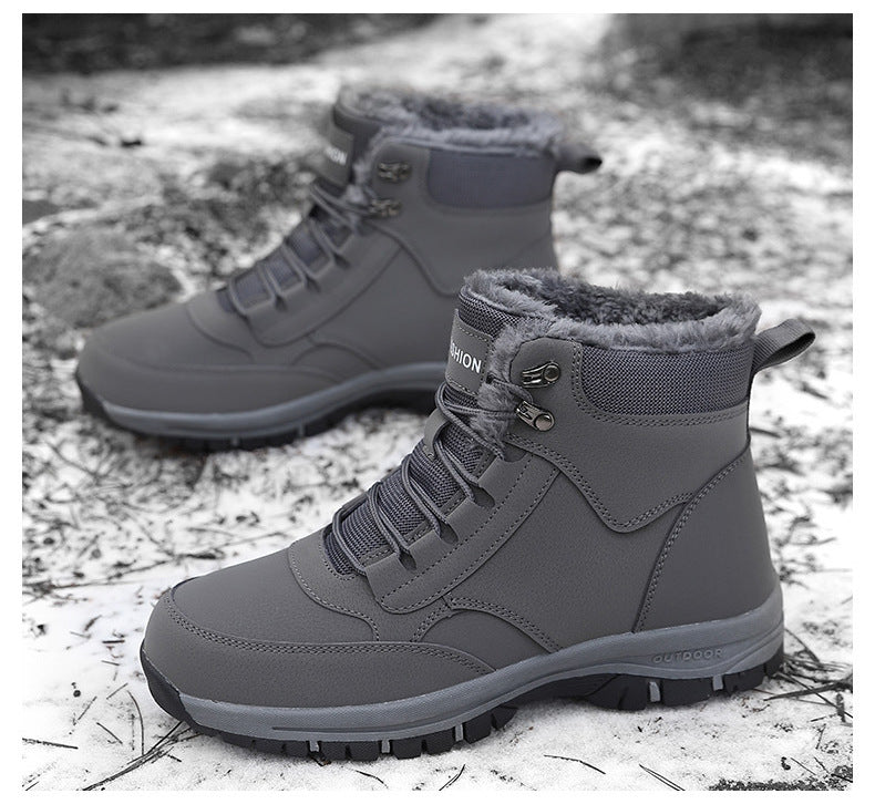 Wildking Herren High-Top Gefütterte Wasserdichte Schneestiefel mit Fleece-Futter C4245