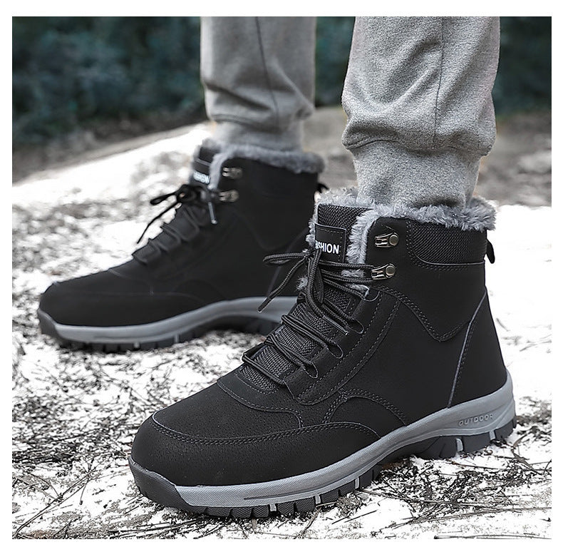 Wildking Herren High-Top Gefütterte Wasserdichte Schneestiefel mit Fleece-Futter C4245