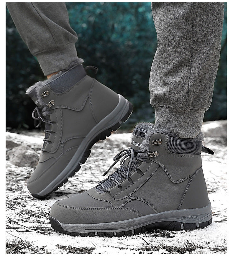 Wildking Herren High-Top Gefütterte Wasserdichte Schneestiefel mit Fleece-Futter C4245