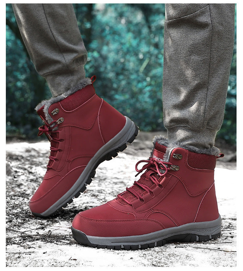 Wildking Herren High-Top Gefütterte Wasserdichte Schneestiefel mit Fleece-Futter C4245