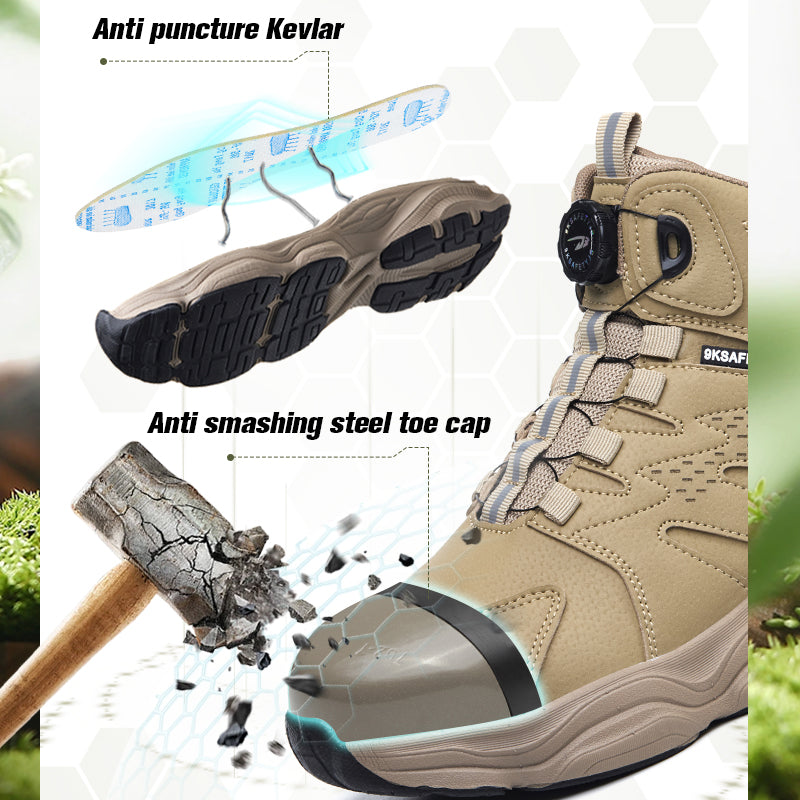 Wildking Herren Sicherheitsstiefel mit Drehverschluss – Stahlkappe & Durchtrittschutz R052