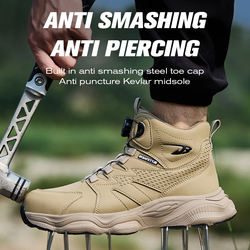 Wildking Herren Sicherheitsstiefel mit Drehverschluss – Stahlkappe & Durchtrittschutz R052