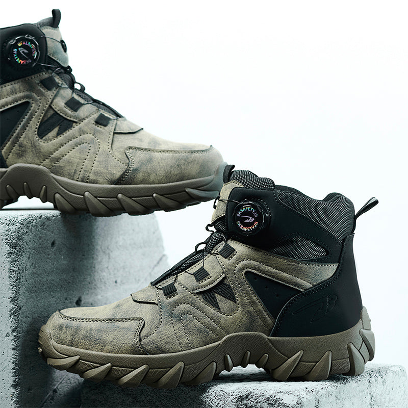 Wildking Herren Sicherheitsstiefel High Top mit Drehverschluss – Stahlkappe & Durchtrittschutz R055