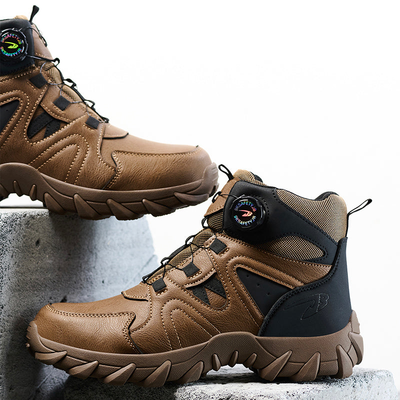 Wildking Herren Sicherheitsstiefel High Top mit Drehverschluss – Stahlkappe & Durchtrittschutz R055