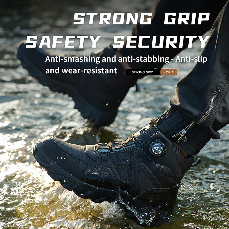 Wildking Herren Sicherheitsstiefel High Top mit Drehverschluss – Stahlkappe & Durchtrittschutz R055