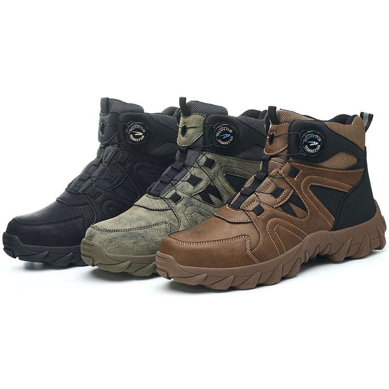 Wildking Herren Sicherheitsstiefel High Top mit Drehverschluss – Stahlkappe & Durchtrittschutz R055