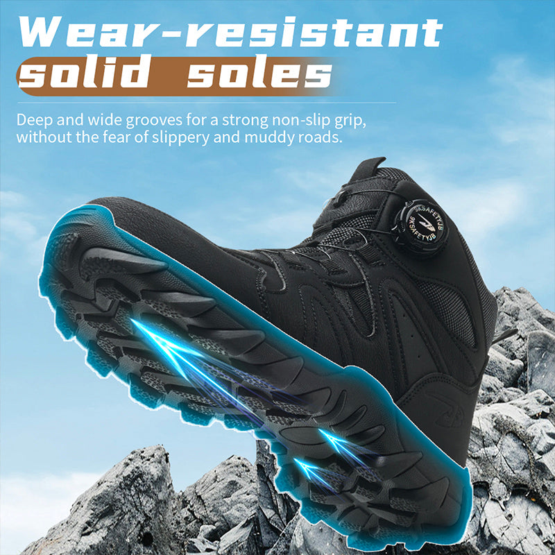 Wildking Herren Sicherheitsstiefel High Top mit Drehverschluss – Stahlkappe & Durchtrittschutz R055