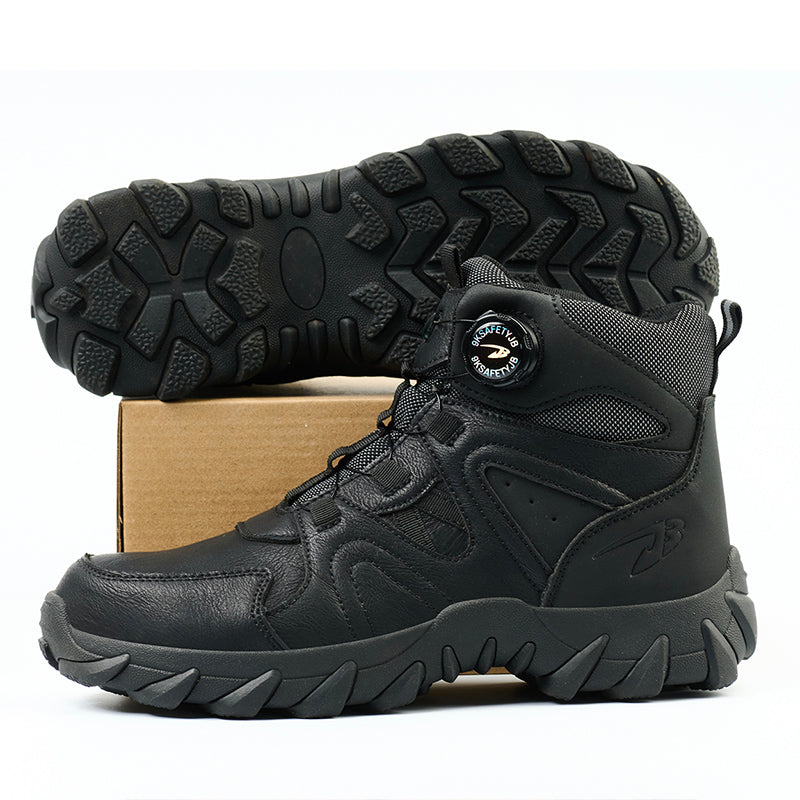 Wildking Herren Sicherheitsstiefel High Top mit Drehverschluss – Stahlkappe & Durchtrittschutz R055