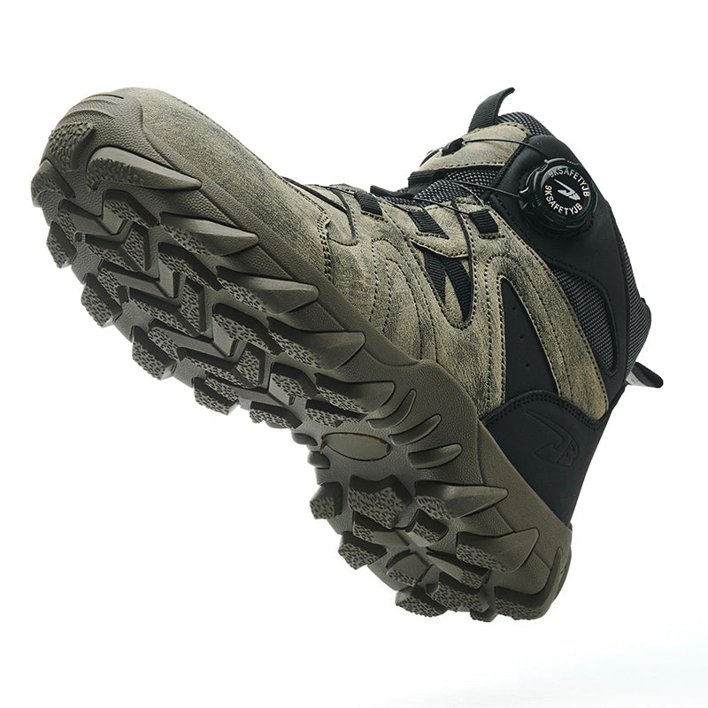 Wildking Herren Sicherheitsstiefel High Top mit Drehverschluss – Stahlkappe & Durchtrittschutz R055