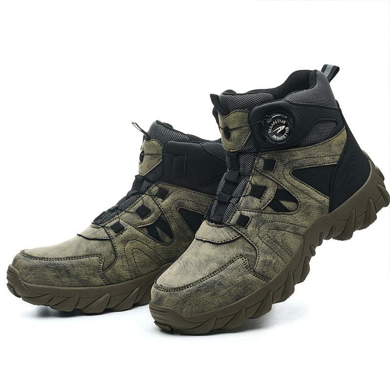 Wildking Herren Sicherheitsstiefel High Top mit Drehverschluss – Stahlkappe & Durchtrittschutz R055