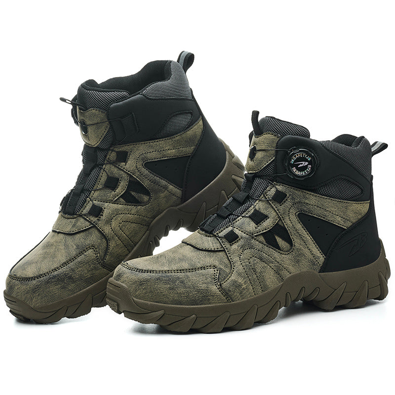 Wildking Herren Sicherheitsstiefel High Top mit Drehverschluss – Stahlkappe & Durchtrittschutz R055