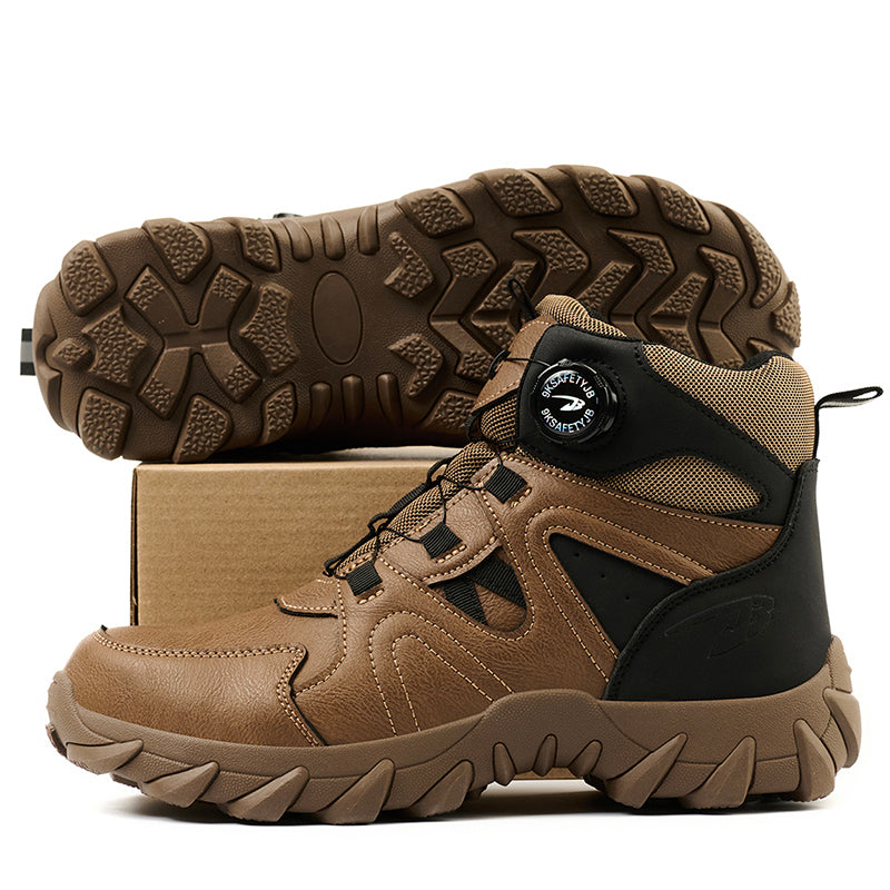 Wildking Herren Sicherheitsstiefel High Top mit Drehverschluss – Stahlkappe & Durchtrittschutz R055