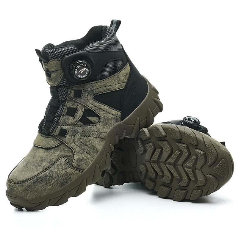 Wildking Herren Sicherheitsstiefel High Top mit Drehverschluss – Stahlkappe & Durchtrittschutz R055