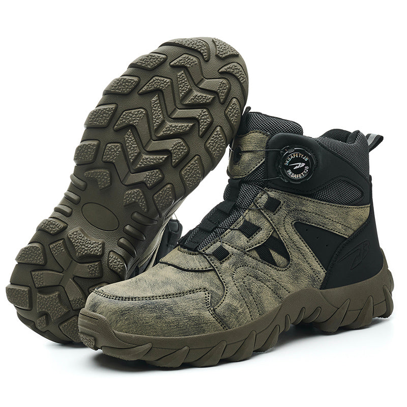 Wildking Herren Sicherheitsstiefel High Top mit Drehverschluss – Stahlkappe & Durchtrittschutz R055