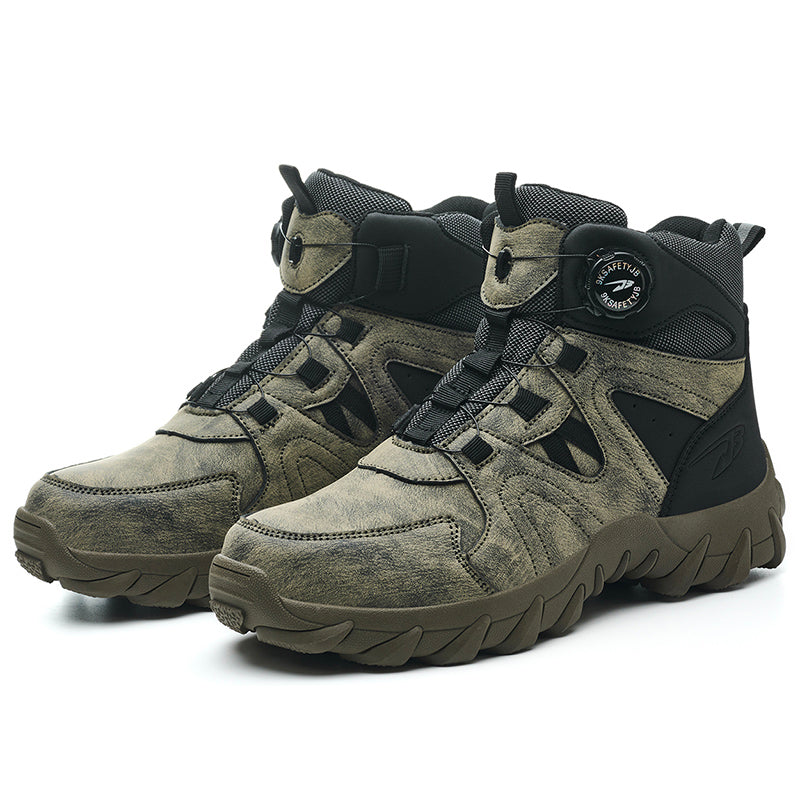 Wildking Herren Sicherheitsstiefel High Top mit Drehverschluss – Stahlkappe & Durchtrittschutz R055