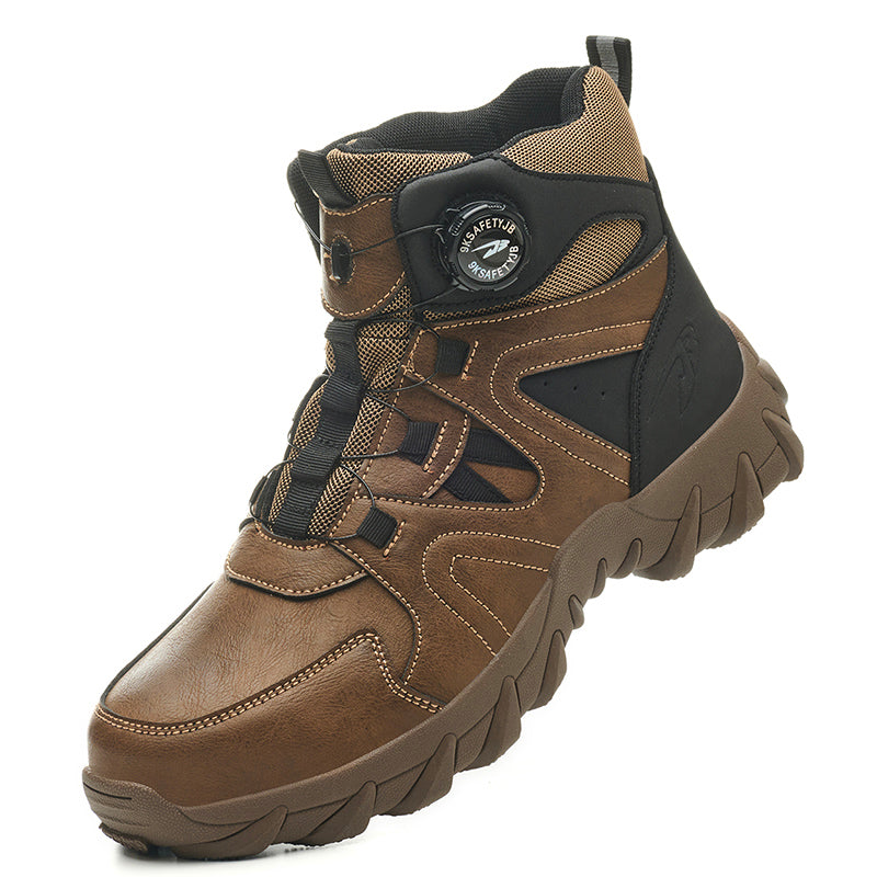 Wildking Herren Sicherheitsstiefel High Top mit Drehverschluss – Stahlkappe & Durchtrittschutz R055