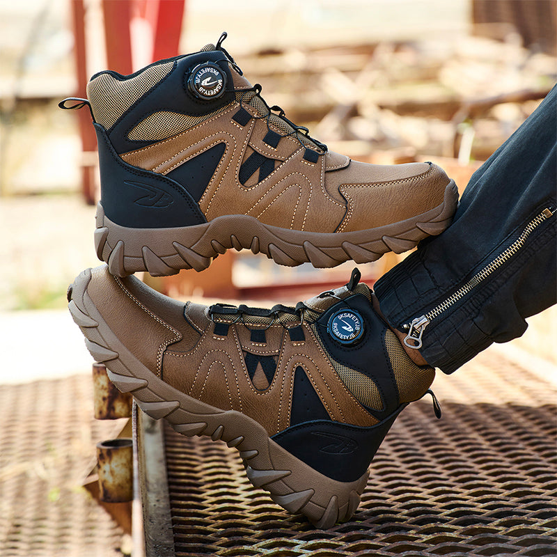 Wildking Herren Sicherheitsstiefel High Top mit Drehverschluss – Stahlkappe & Durchtrittschutz R055