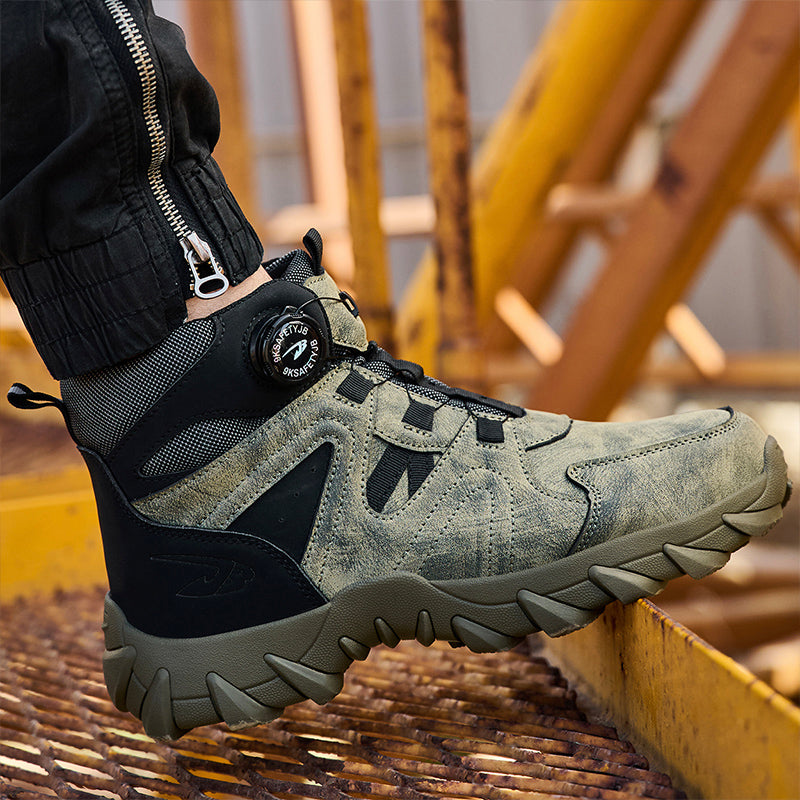 Wildking Herren Sicherheitsstiefel High Top mit Drehverschluss – Stahlkappe & Durchtrittschutz R055