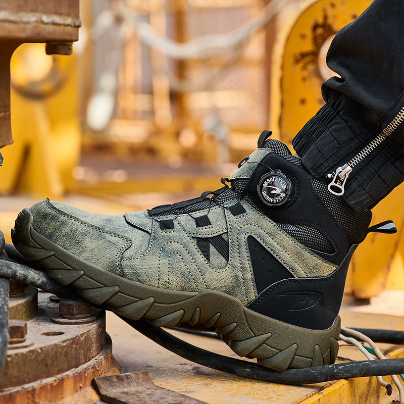 Wildking Herren Sicherheitsstiefel High Top mit Drehverschluss – Stahlkappe & Durchtrittschutz R055