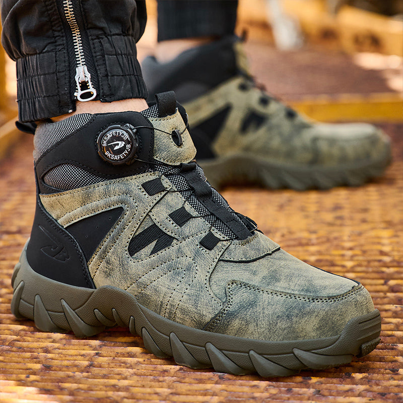 Wildking Herren Sicherheitsstiefel High Top mit Drehverschluss – Stahlkappe & Durchtrittschutz R055