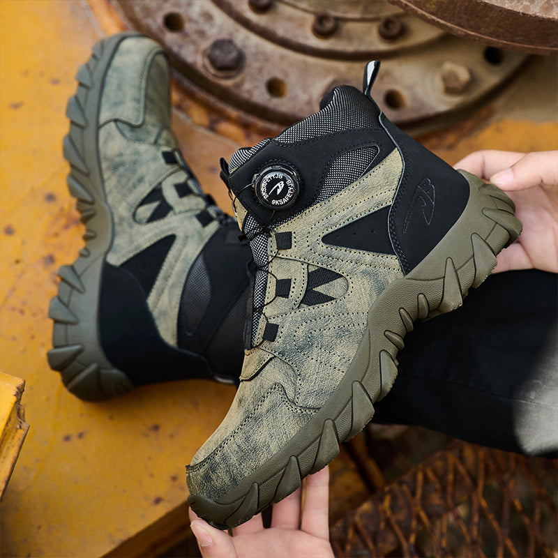 Wildking Herren Sicherheitsstiefel High Top mit Drehverschluss – Stahlkappe & Durchtrittschutz R055