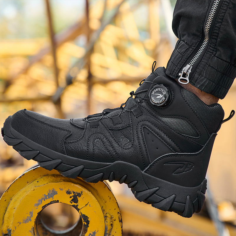 Wildking Herren Sicherheitsstiefel High Top mit Drehverschluss – Stahlkappe & Durchtrittschutz R055