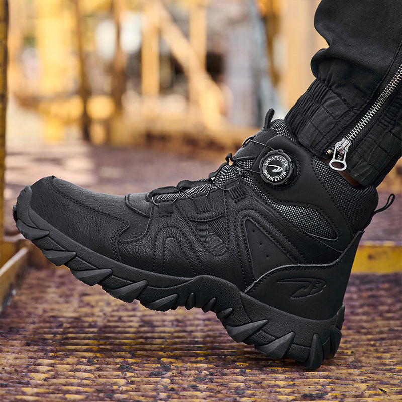 Wildking Herren Sicherheitsstiefel High Top mit Drehverschluss – Stahlkappe & Durchtrittschutz R055